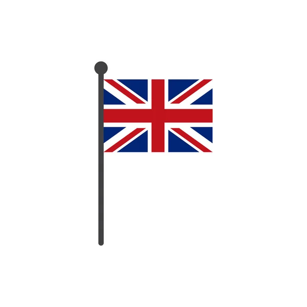 Bandeira uk com vetor ícone pólo isolado no fundo branco —  Vetores de Stock