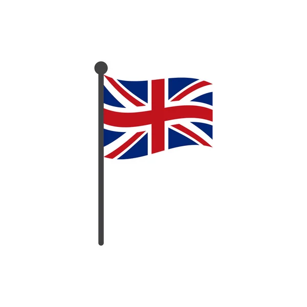 白い背景に分離されたポールのアイコン ベクトルの英国旗 — ストックベクタ