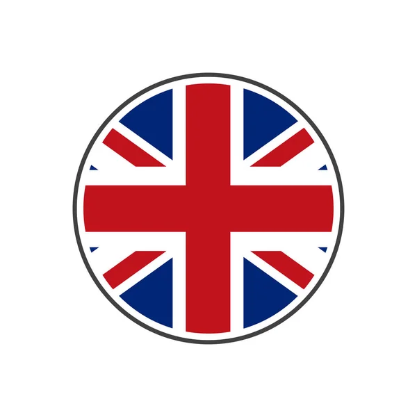 白い背景で隔離のアイコン ベクトルの英国旗の円 — ストックベクタ