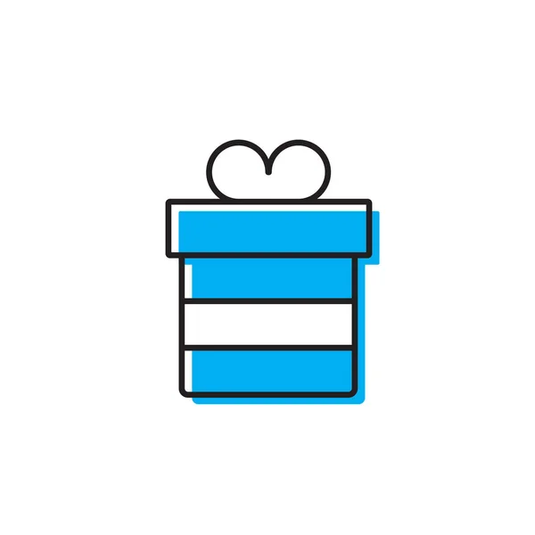 Caja de regalo con icono de línea de cinta, signo de vector de contorno, pictograma de estilo lineal aislado en blanco. Símbolo, ilustración del logotipo . — Vector de stock