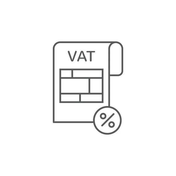 Icona del modulo fiscale o IVA isolata su sfondo bianco — Vettoriale Stock