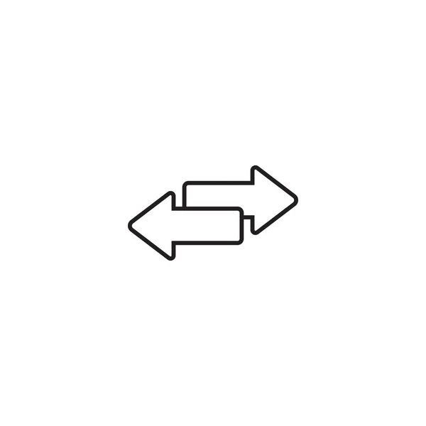 2 つの矢印または転送の矢。携帯電話の概念と web デザインの直線的なスタイルの標識です。シンプルなラインのベクトルのアイコンを左右矢印。シンボル、ロゴの図. — ストックベクタ