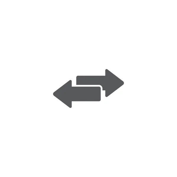 Due frecce o frecce di trasferimento. segno di stile lineare per il concetto di mobile e web design. Frecce a destra sinistra semplice icona vettoriale linea. Simbolo, illustrazione logo . — Vettoriale Stock