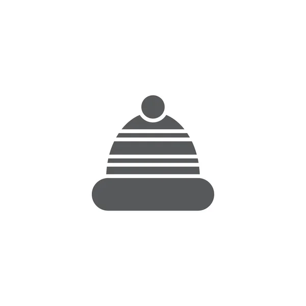 冬帽子ベクトル アイコン。白い背景で隔離のエンブレム。グラフィックやウェブ デザインのモダンなシンプルなアイコン スタイル — ストックベクタ