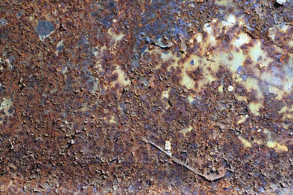 Old metal iron rust background and texture. Rusty metal wall covered with cracked paint — Stock Photo, Image