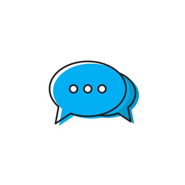 Beyaz arka planda izole basitçe vektör sohbet ampul sembolü