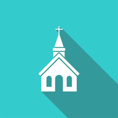 Beyaz arka plan üzerinde kilise simgesi vektör illüstrasyon