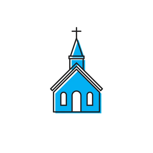 Kerk icoon op witte achtergrond vector illustratie — Stockvector