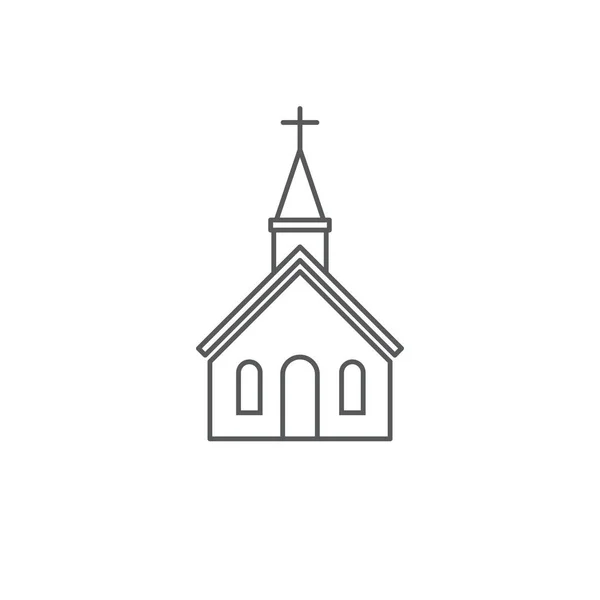 白い背景ベクトルイラスト上の教会のアイコン — ストックベクタ