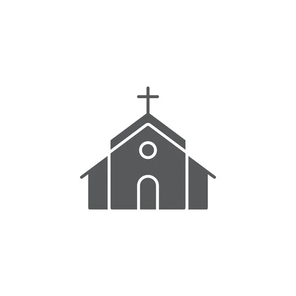 Ikon gereja pada gambar Vektor latar belakang putih - Stok Vektor