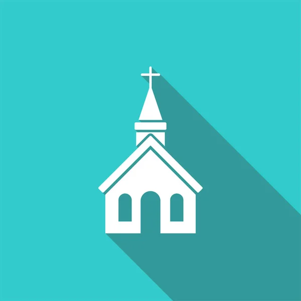 Kerk icoon op witte achtergrond vector illustratie — Stockvector