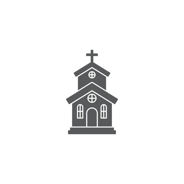 Kerk icoon op witte achtergrond vector illustratie — Stockvector