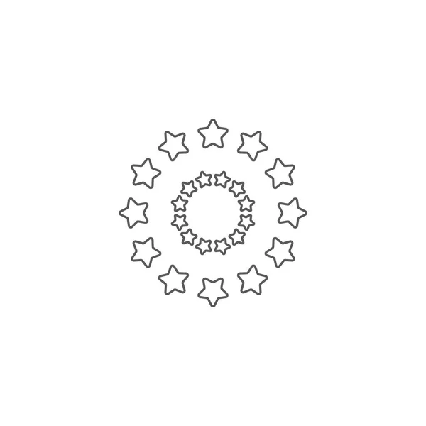 Ícone de linha de fogos de artifício esboço vetor sinal pictograma linear isolado na ilustração logotipo branco —  Vetores de Stock