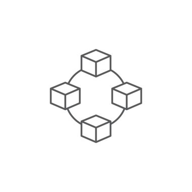 Küp ağ bağlantı yapısı vektör simgesi