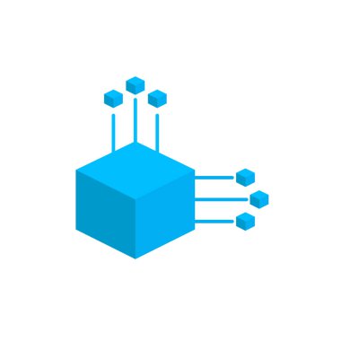 Küp ağ bağlantı yapısı vektör simgesi