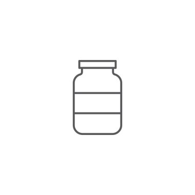 Cam kavanoz vektör simgesi, beyaz arka planda izole Anahat vektör işareti