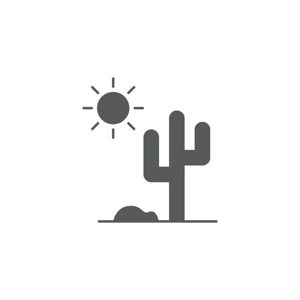 Іконка кактуса і сонце Вектор ізольовано на білому тлі — стоковий вектор