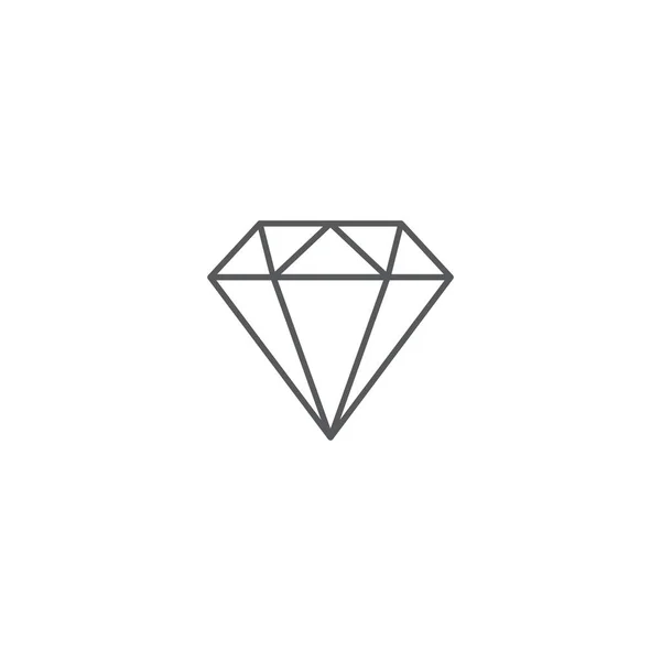 다이아몬드 선 아이콘, 선 벡터 사인, 선 스타일 픽 토 그램 흰색에서 분리. 제스 톤 심볼, 로고 삽화. — 스톡 벡터