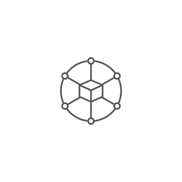 Würfel Netzwerkverbindung Struktur Vektor Symbol — Stockvektor