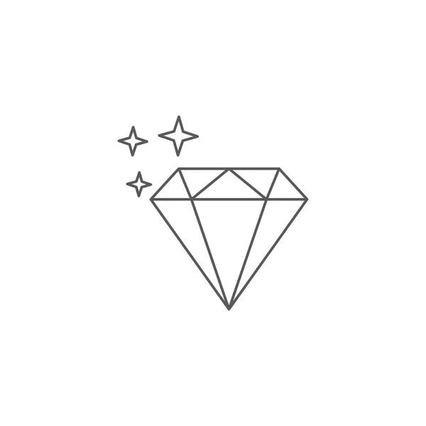 Icono de línea de diamante, signo de vector de contorno, pictograma de estilo lineal aislado en blanco. Símbolo de piedras preciosas, ilustración del logotipo. — Archivo Imágenes Vectoriales