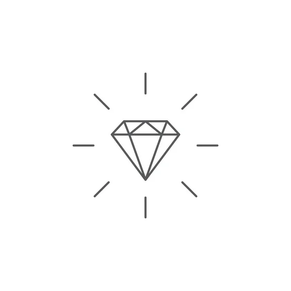 Diamantliniensymbol, Umrissvektorzeichen, lineares Stilpiktogramm auf weiß isoliert. Edelstein-Symbol, Logo-Illustration. — Stockvektor