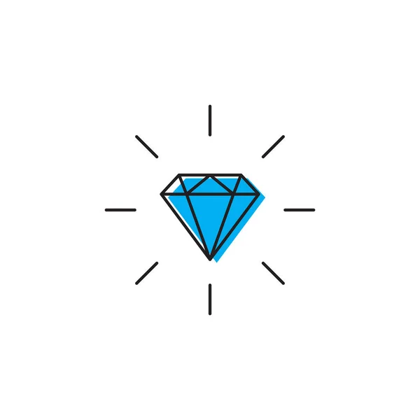 Icono de línea de diamante, signo de vector de contorno, pictograma de estilo lineal aislado en blanco. Símbolo de piedras preciosas, ilustración del logotipo. — Archivo Imágenes Vectoriales