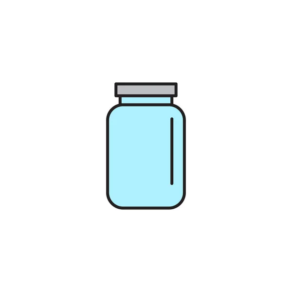 Glass jar vector icon, outline vector sign isolated on white background — Stock Vector