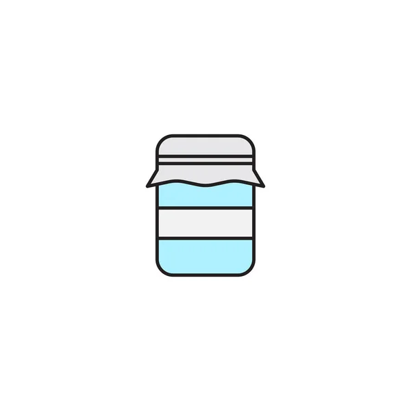 Glass jar vector icon, outline vector sign isolated on white background — Stock Vector