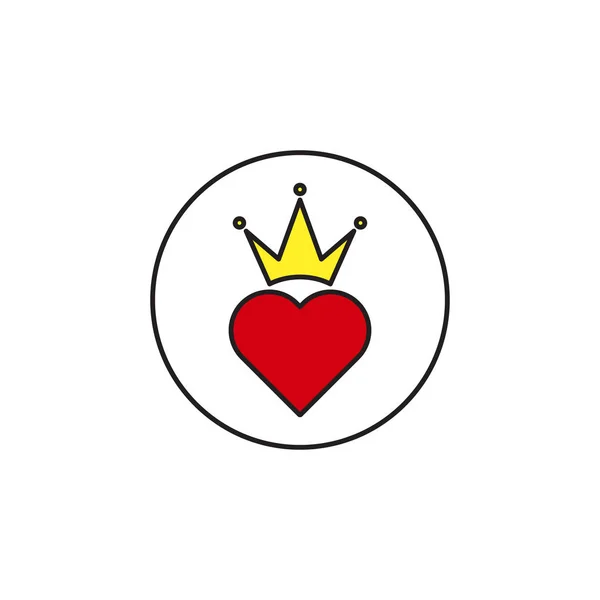 Heart Crown vektor ikon trendig platt stil design isolerad — Stock vektor