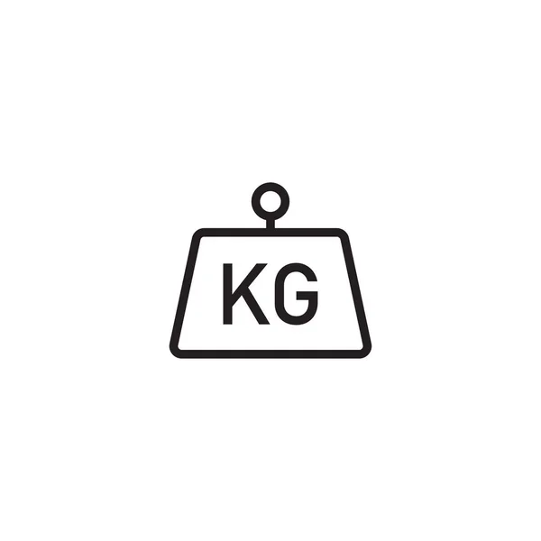 Kilogramo icono vectorial estilo plano aislado sobre fondo blanco — Vector de stock