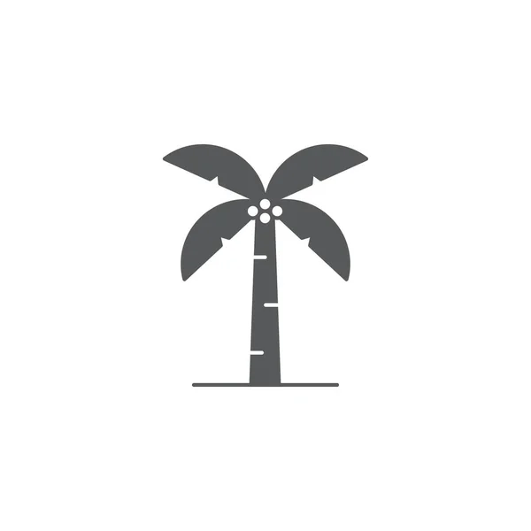 Дизайн вектора пальмы иконка плоский стиль изолирован на белом фоне — стоковый вектор