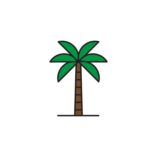 Palmiye ağacı vektör simgesi düz stil tasarım beyaz arka planda izole — Stok Vektör