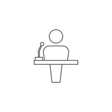 mikrofon vector simgesi ile hoparlör beyaz arka planda yalıtılmış