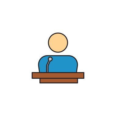 mikrofon vector simgesi ile hoparlör beyaz arka planda yalıtılmış