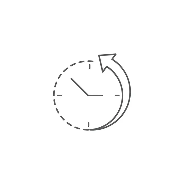 Čas zpět symbol vektor ikona izolovaný na bílém pozadí — Stockový vektor