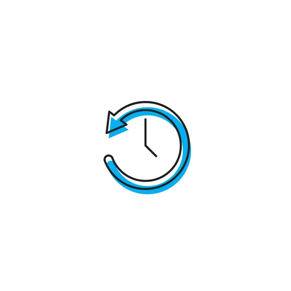 Tiempo atrás símbolo vector icono aislado sobre fondo blanco — Vector de stock
