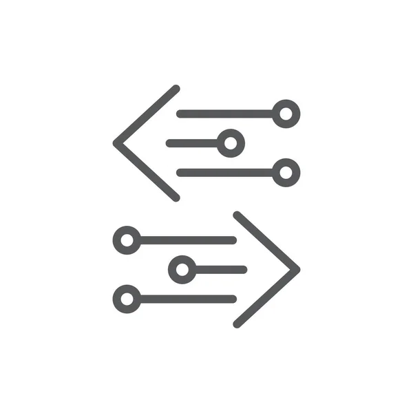 Överför pilar skissera ikonen. linjär stil tecken för mobila koncept och webbdesign. Vänster höger pilar enkel linje vektor ikon. Symbol, logotyp illustration. — Stock vektor