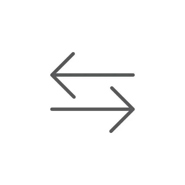 전달용 화살표 윤곽 아이콘. 모바일 컨셉과 웹 디자인을 위한 선형 스타일 표시. 왼쪽오른 화살표 단순 한 선 벡터 아이콘. 심볼, 로고 삽화. — 스톡 벡터