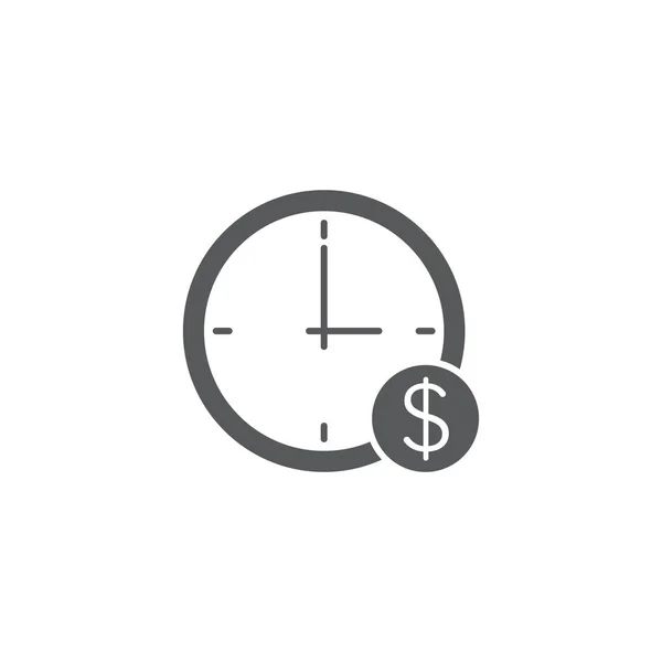 El tiempo es icono de vector de dinero aislado sobre fondo blanco — Vector de stock