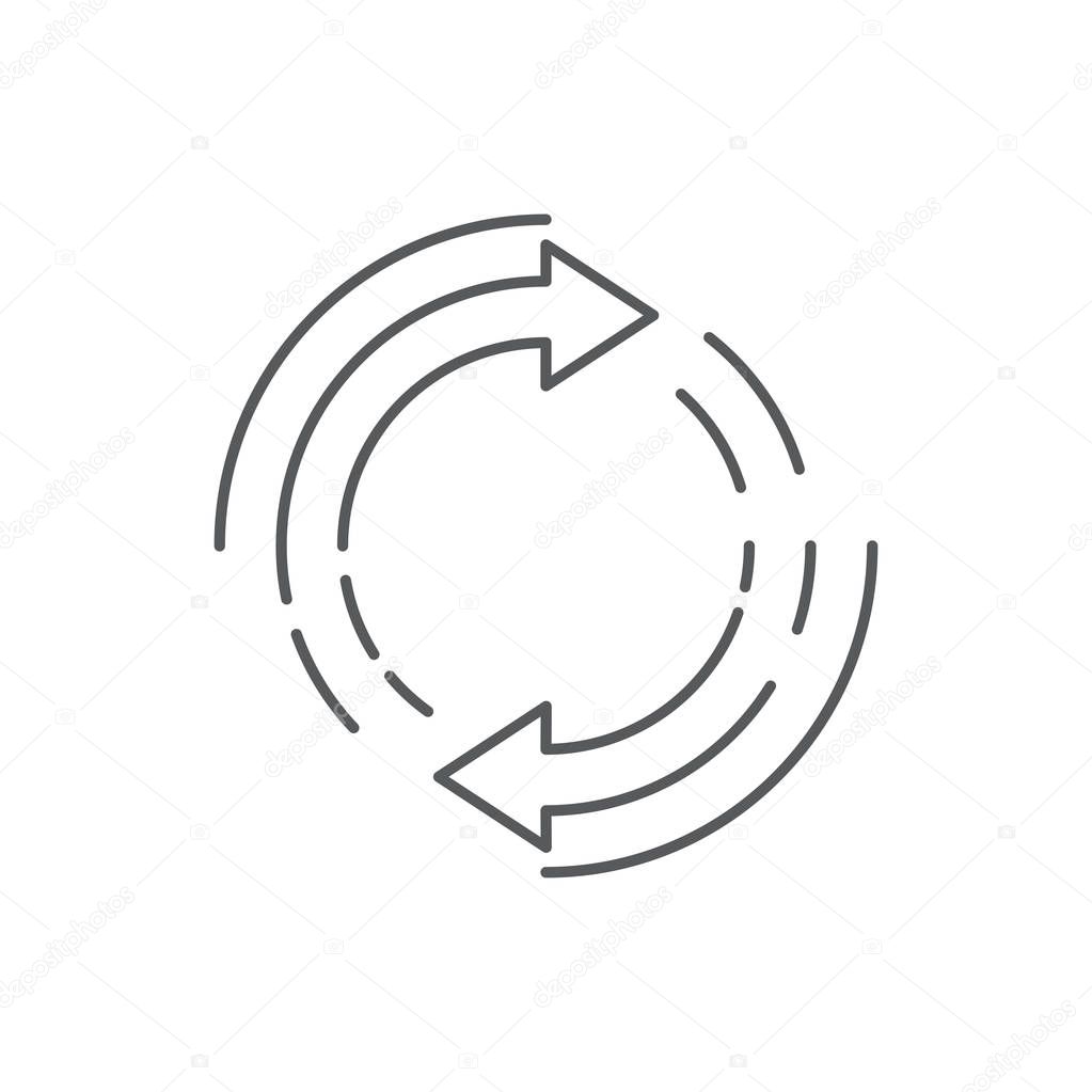 Transfer arrows outline icon. linear style sign for mobile concept and web design. Left right arrows simple line vector icon. Symbol, logo illustration.
