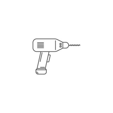 El Matkap Makinesi düz vektör simgesi beyaz arka plan üzerinde izole