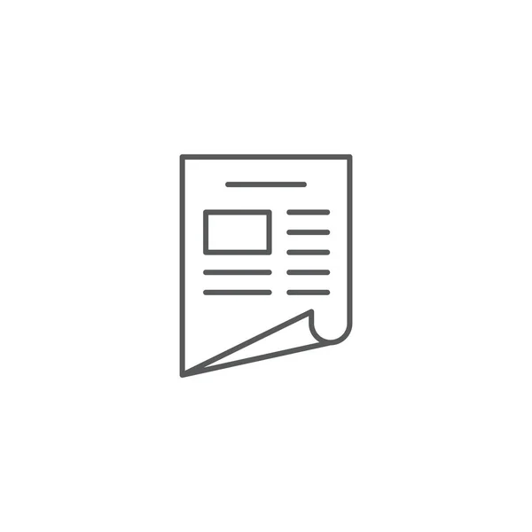 Nieuws symbool. Krant lijn icoon, schets vector symbool illustratie, lineair pictogram geïsoleerd op wit — Stockvector