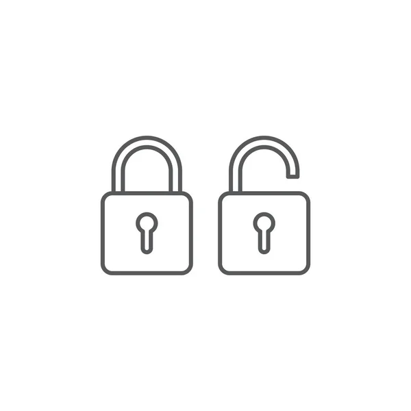 Sécurité Lock Icon Flat Graphic Design isolé sur blanc — Image vectorielle