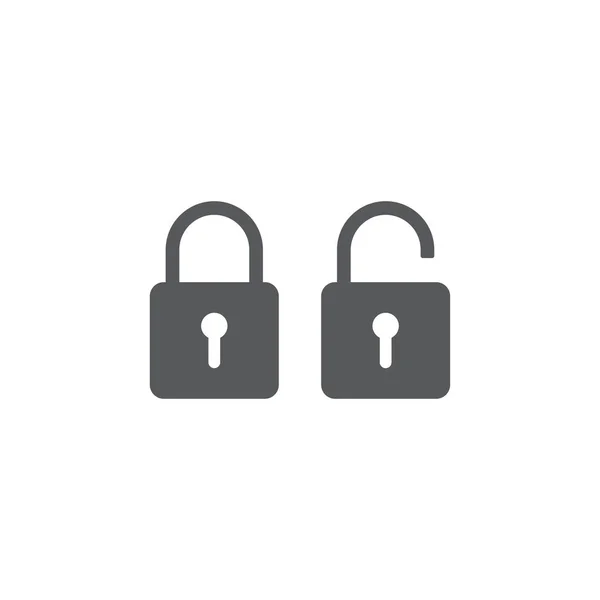 Sécurité Lock Icon Flat Graphic Design isolé sur blanc — Image vectorielle