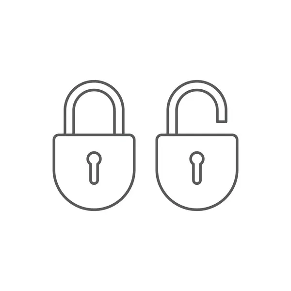 Sécurité Lock Icon Flat Graphic Design isolé sur blanc — Image vectorielle