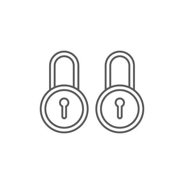Seguridad Lock Icon Flat Diseño gráfico aislado en blanco — Vector de stock