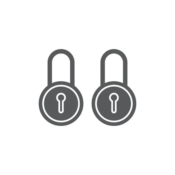 Sécurité Lock Icon Flat Graphic Design isolé sur blanc — Image vectorielle