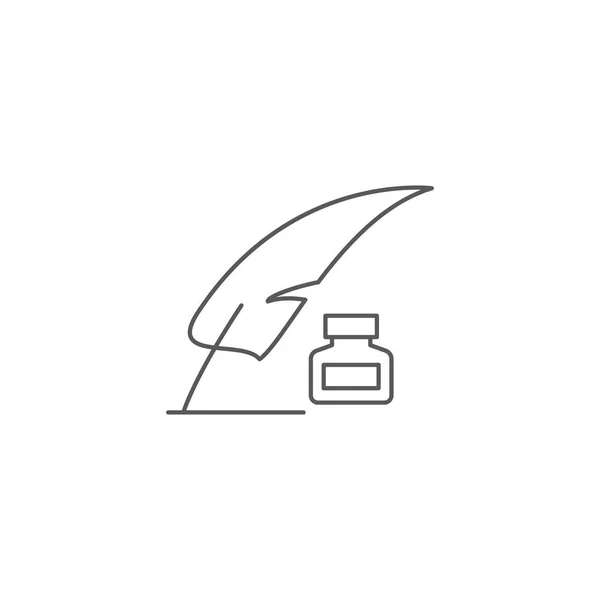 Pluma pluma escritura vector icono aislado en blanco — Archivo Imágenes Vectoriales