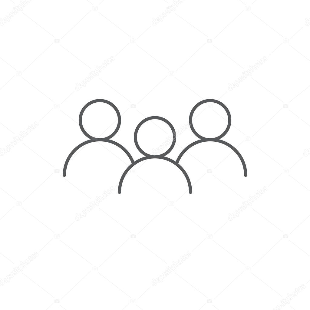 People, group or team vector icon isolated on white