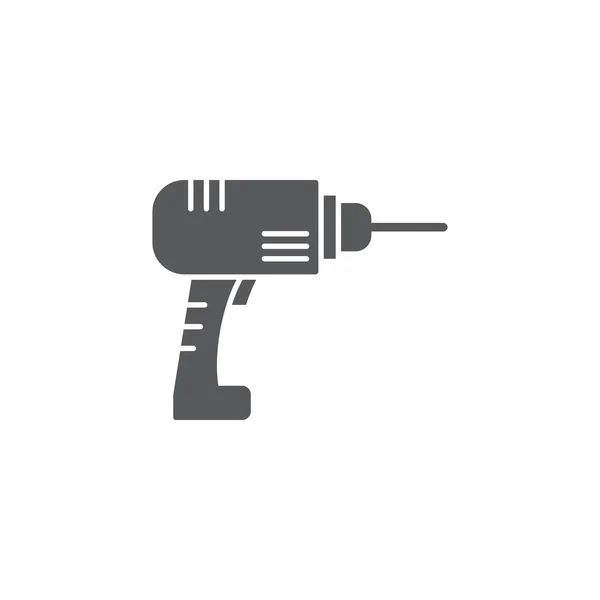 Handbohrmaschine Flachvektorsymbol isoliert auf weißem Hintergrund — Stockvektor